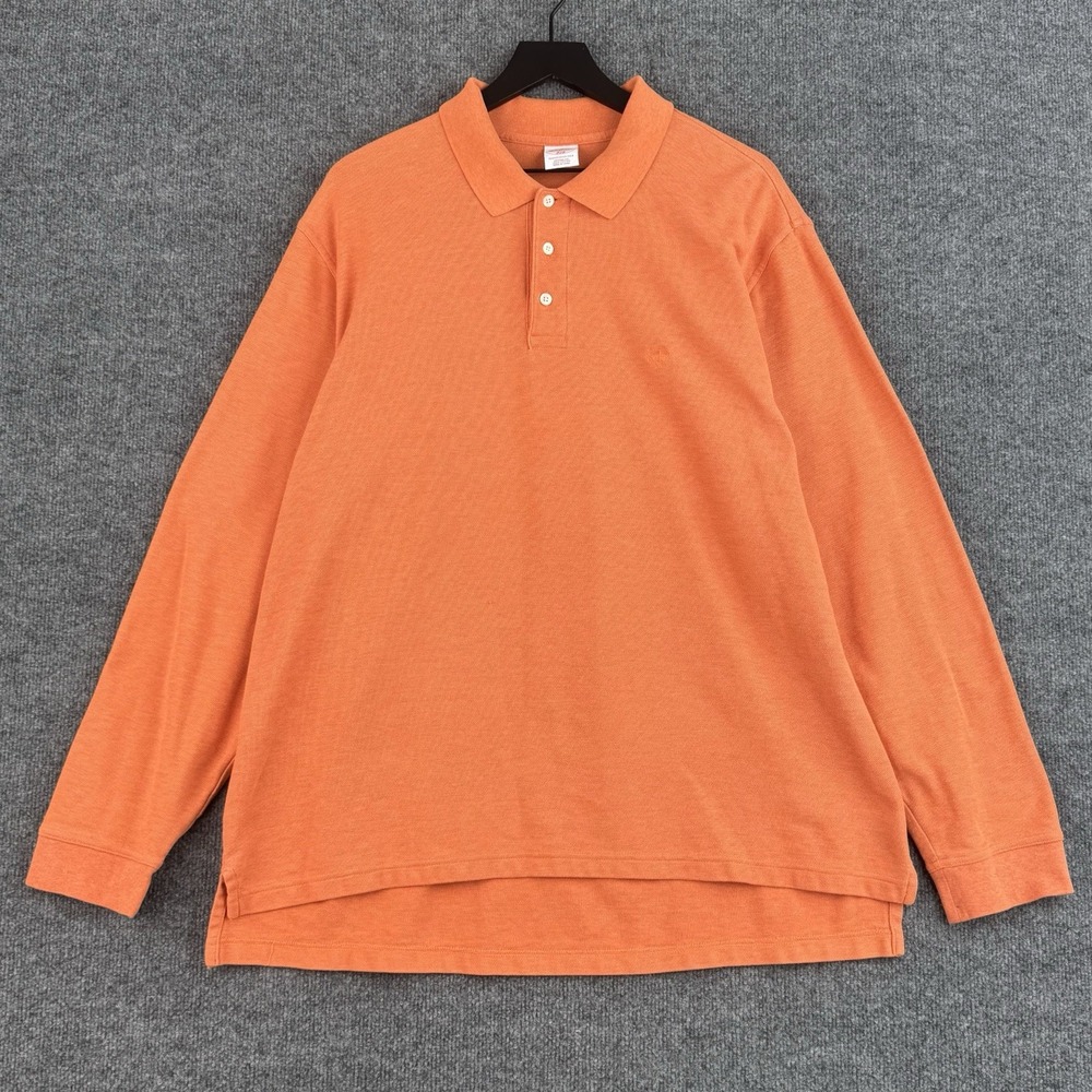 Brooks Brothers 346 Polo Shirt Mens XL Orange Long Sleeve Cotton Original Fit